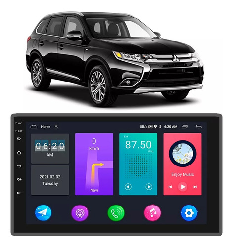 Kit Multimídia Android Outlander 2014 À 2022 9 Polegadas Tv
