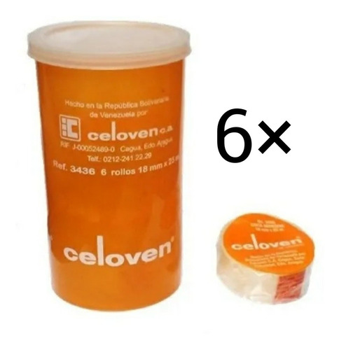 Cinta Plastica 3436 Celoven Pack De 5 Vasos 18mm×25mts