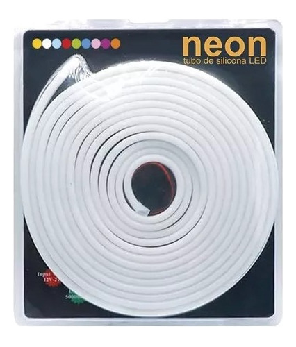 Cinta Neon Flex Blanca Rollo X 5 Metros 12v Con Adaptador