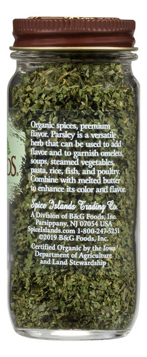 Perejil Orgánico Spice Islands, 0.5 Onzas