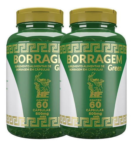 Kit Óleo De Borragem Green Hf Suplements 2x60caps Sabor Nozes