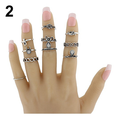 Orfi - Juego De 10 Anillos Para Mujer, Punk Vintage, Midi