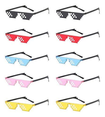 Thug Life - Gafas De Sol Para Fiesta, 10 Unidades, Color Ne