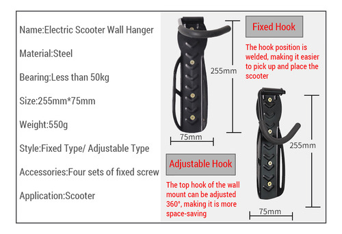 Gancho Eléctrico De Montaje En Pared Para /pro/kugoo M4