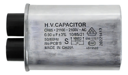 Kit 1 Capacitor Alta Tensão 0,90uf 2100v +fusivel 20 + Diodo