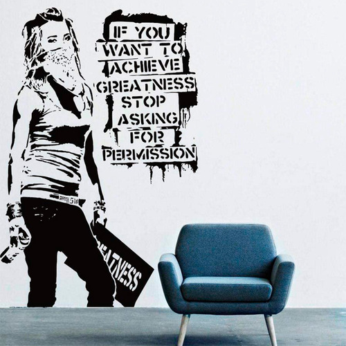  Vinilo Decorativo Autoadhesivo - Bansky 112x74 Cm