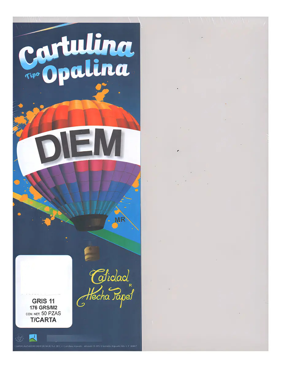 Cartulina Papel Opalina Mate 50 Hojas De Color Tamaño Carta Color Gris