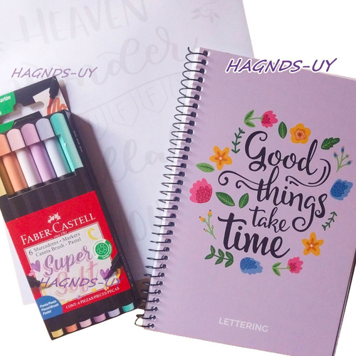 Pack Lettering Faber Castell Cuaderno Y 6 Marcadores Lf1a