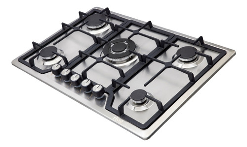 Parrilla Gas Rivel 5riv-cix75 Empotrable 5 Quemadores Color Plateado