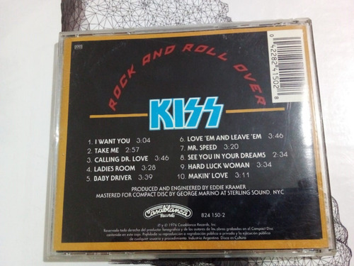 Rock And Roll Over - Kiss - Casablanca - Cd Argentina - U