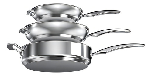 Bateria Cuisinart Smartnest de 11 unidades de aço inoxidável cinza