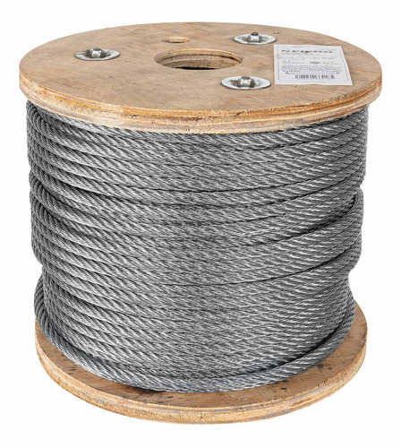 Cable Rígido5/16' De Acero 7x7 Hilos Carrete 75 M