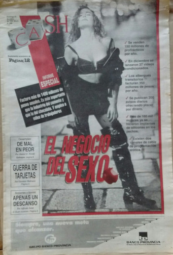 Suplemento Cash Página 12 31/01/1996 - El Negocio Del Sexo  