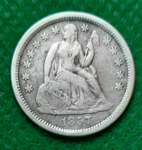 Moneda 10 Centavos De Dolar Eeuu, Plata 0.900, Año 1857, 