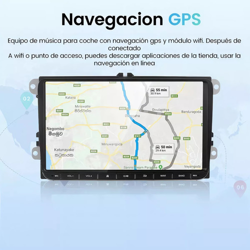 Gearelec Autoestéreos Pantalla Carplay 9 Pulgadas 4gb 64ggb Android Auto Wifi Bluetooth Gps Soporte Amplificador Subwoofer Con Cámara Para Vw Volkswagen Jetta Bora Vento Polo Skoda Seat