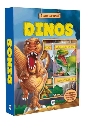 Box 6 Mini Livros Infantil Educativo História Dinossauros 