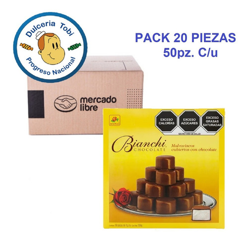 Bianchi Malvavisco Dela Rosa Chocolate Pack 20piezas 50p.c/u