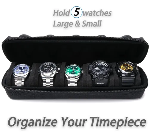 Funda De Viaje Rigicase Con 5 Ranuras Para Relojes De Hombre