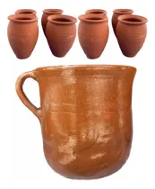 Comprar 2 Juegos Fiesta Cantaritos De Barro 2 Jarras Grande 24 Vasos