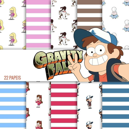 Kit Imprimible Pack Fondos Clipart - Gravity Falls