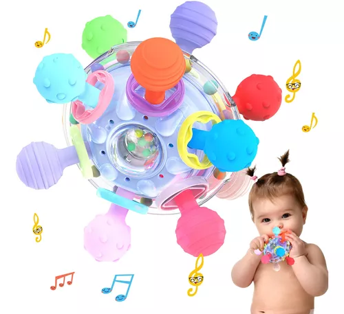  Juguetes sensoriales Montessori para bebés de 0 a 6, 6 a 12  meses, juguetes de dentición de grado alimenticio para bebés de 0, 3, 6, 9,  12, 18 meses, juguetes de desarrollo de aprendizaje para bebés : Bebés