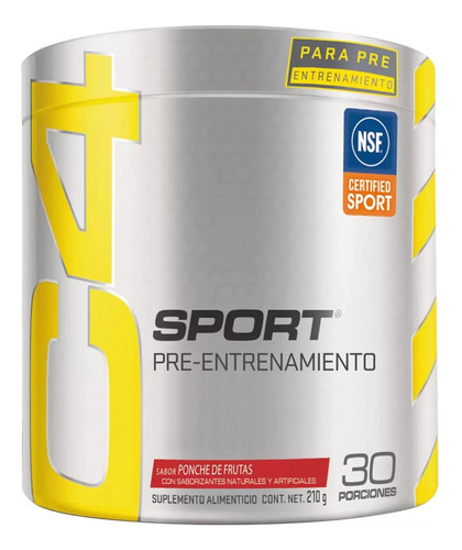 Pre-entrenamiento Sport Sabor Ponche De Frutas C4 210g