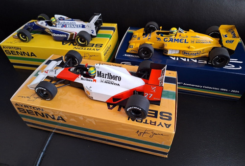 F1 Mclaren Mp4/5b, Lotus 97t Mônaco Ayrton Senna 1/18 Amarelo
