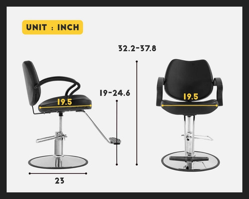 Imagen 7 de 9 de Silla Para Peluqueria / Estilistas / Ajustable / Solo Envios