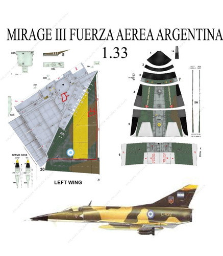 Mirage ||| Fuerza Aerea Argentina Papercraft 1.33