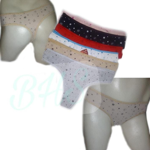 Bombachas Cola Less Clasica .varios Estampados Pack X6