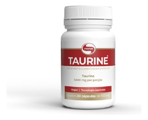 Taurine 500mg (30 Caps) - Padrão: Único Sem Sabor
