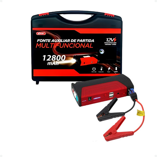 Auxiliar Partida Bateria Veicular Chupeta Usb Mala Lanterna