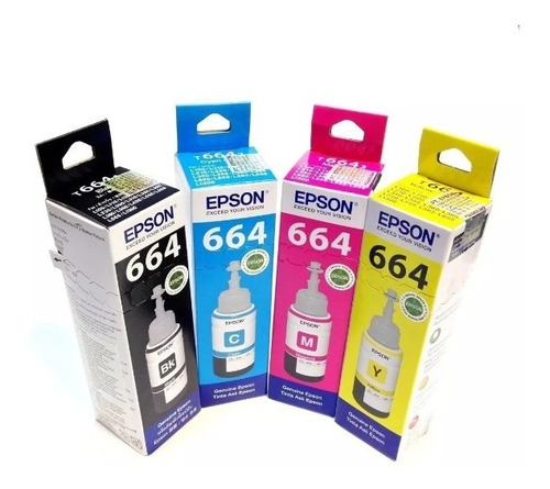 Imagen 8 de 10 de Tinta Original Epson Pack X4 L395 L375 L380 En Caja Cerrada