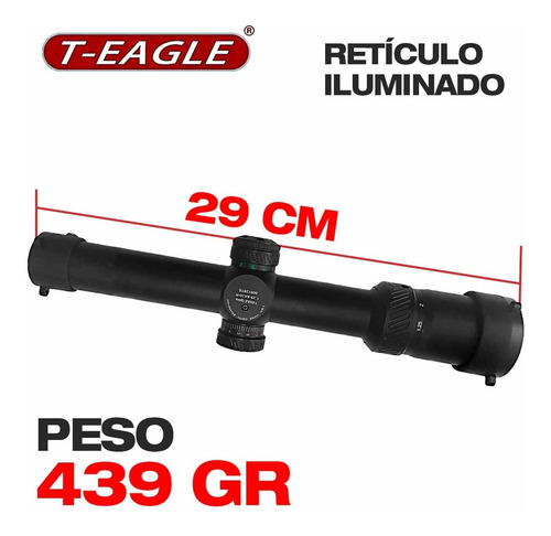 Imagen 3 de 10 de Mira Telescópica Táctica 1.25-6x20 Reticulo Luz Foco Rápido