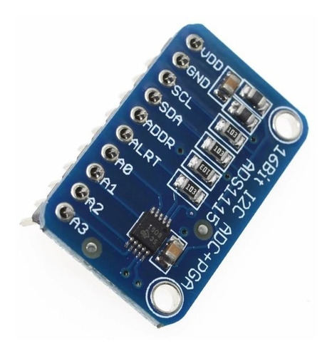 Imagen 1 de 5 de Conversor Adc 16 Bit I2c Ads1115 4 Canales Preamplificado