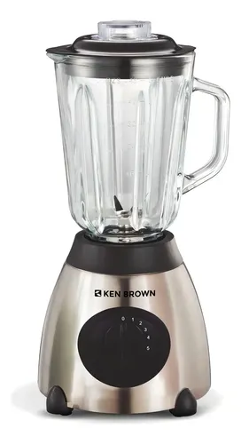 Licuadora Ken Brown Kbl-800 1,5l 800w Jarra Vidrio Plateado