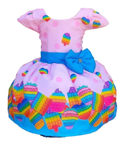 Vestido Pop It Fidget Toys Luxo Temático 