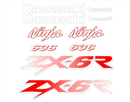 Kit Adesivos Compativeis Kawasaki Ninja Zx-6r 03-06 Preta