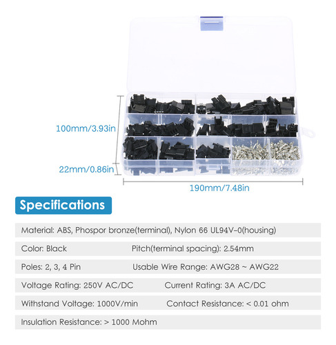 Pt Compatible Conector Jst Sm De 2,54 Mm De Paso, 2 Pines,