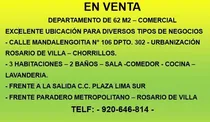 Comprar En Venta Departamento Chorrillos - Muy Comercial - Para Oficina - Consultorio