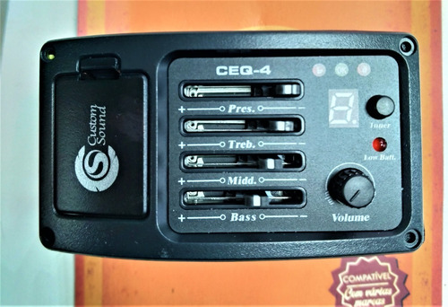 Imagem 1 de 4 de Captador De Violão Custom Sound Ceq-4 Afinador E Equalizador