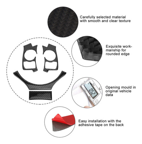 Juego De 4 Fundas De Fibra De Carbono Para Volante De Coche