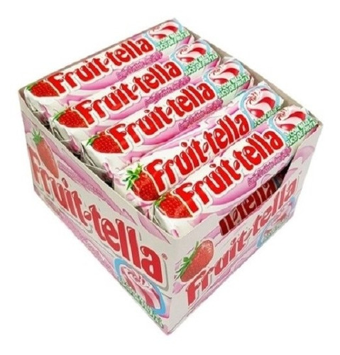 Bala Dura Fruitella 41g Van Melle Morango Com Creme De Leite