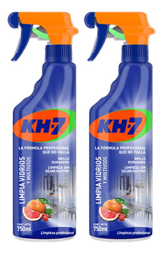 Kh7 Limpia Vidrios Y Multiusos 750 Ml - Pack X2