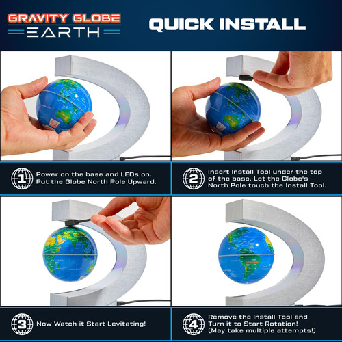 Juego De Bola De Tierra Con Lámpara De Globo Flotante Led