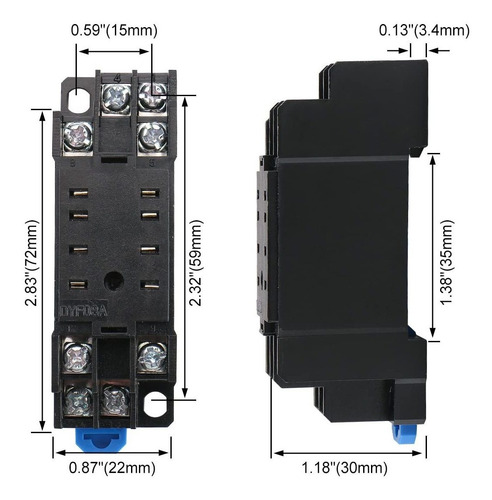 Baomain Dyf08a Montaje Riel Din 8 Terminal Base Rele H3y