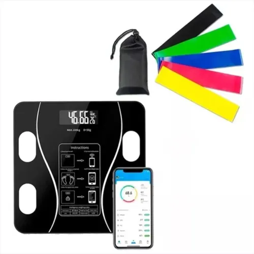 Báscula Digital Inteligente Con Bluetooth Obsequio Bandas X5