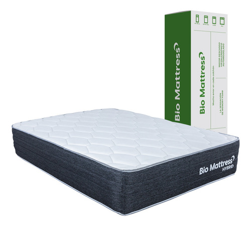 Colchón Individual Hybrid Memory Foam Resortes Bio Mattress Color Blanco