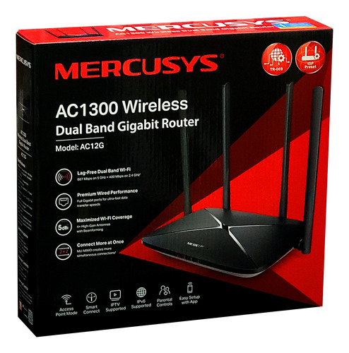 Router Wifi Mercusys Ac12g Banda Dual 4 Antenas Tplink 1gb