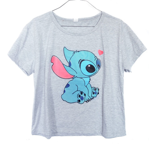 Remera Mujer Stitch Disney Love Amor Corazon Tela Suave